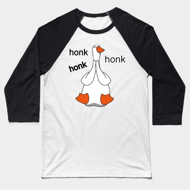 Goose Honk-tastic Applause Baseball T-Shirt by Stevie26